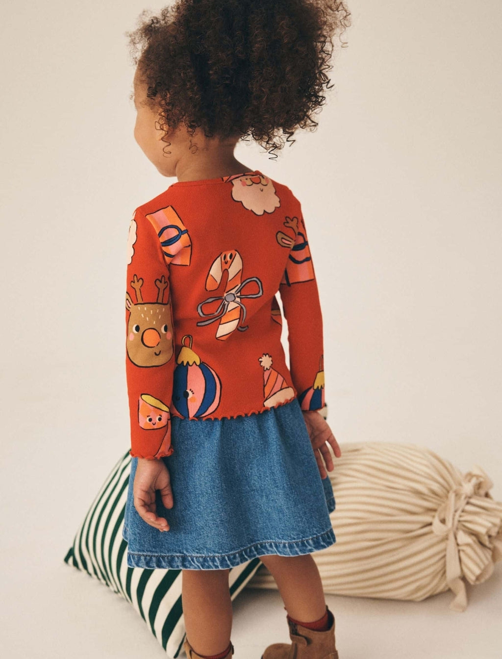 Christmas Red Long Sleeve Ribbed Top