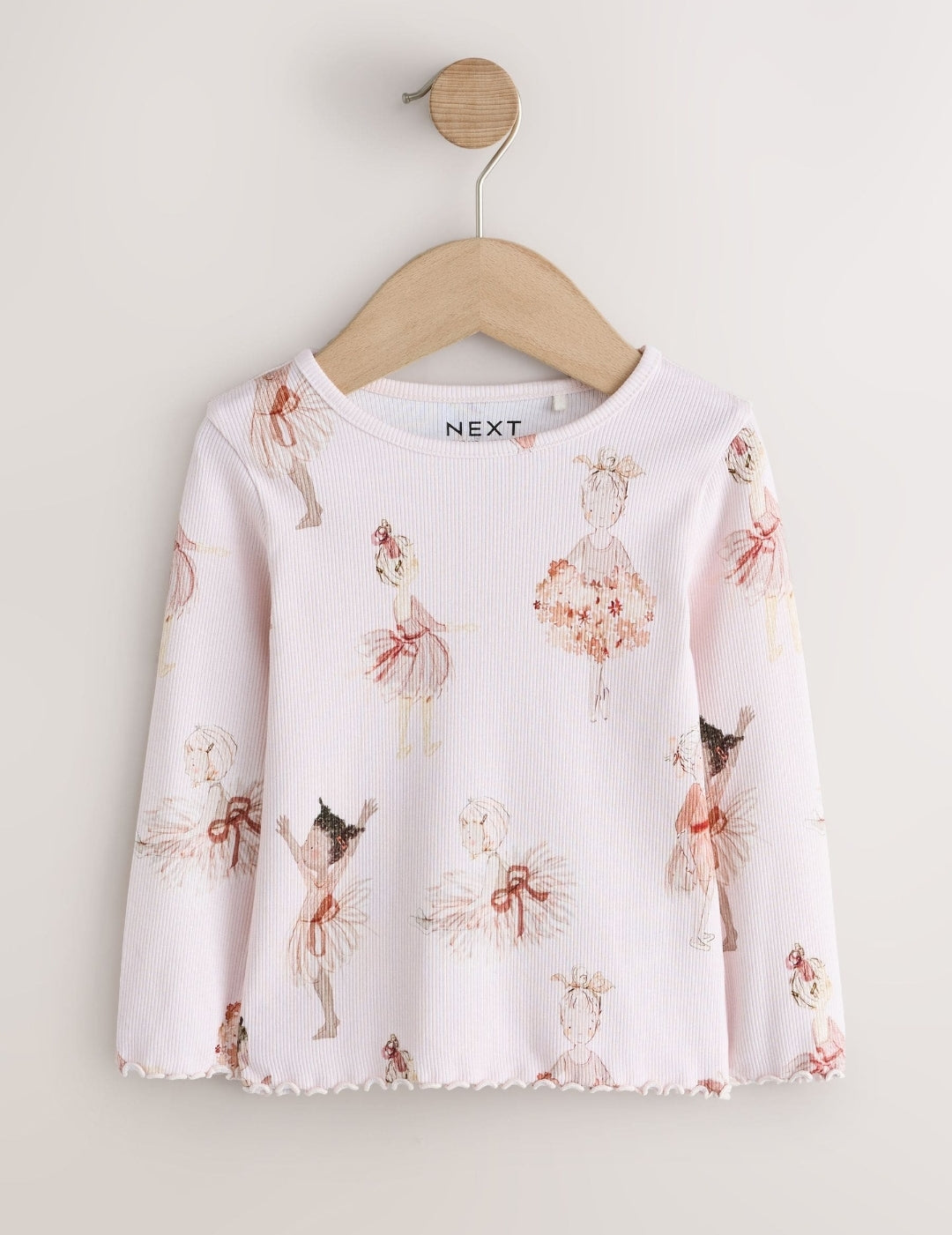 Light Pink Rib Long Sleeve T-Shirt