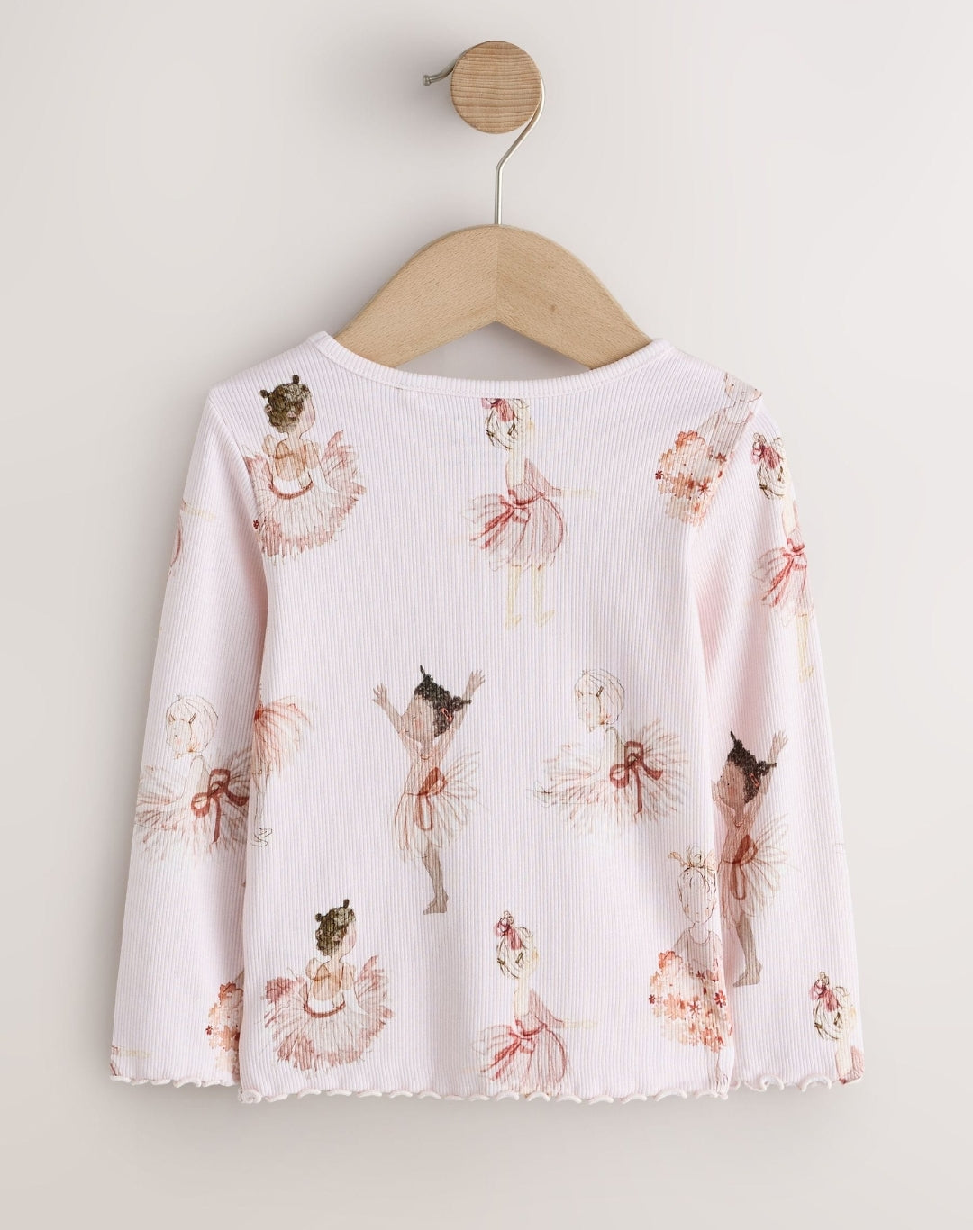 Light Pink Rib Long Sleeve T-Shirt