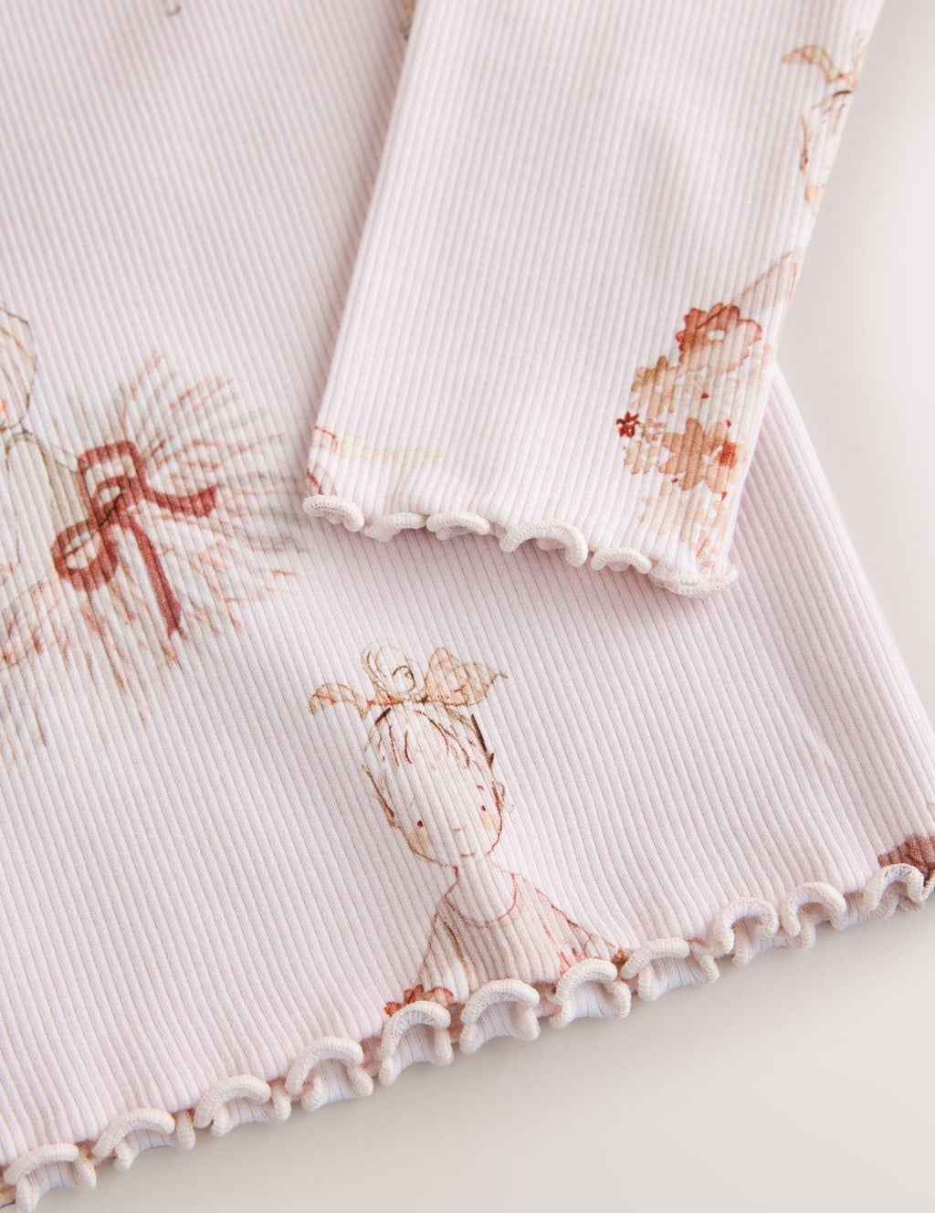 Light Pink Rib Long Sleeve T-Shirt