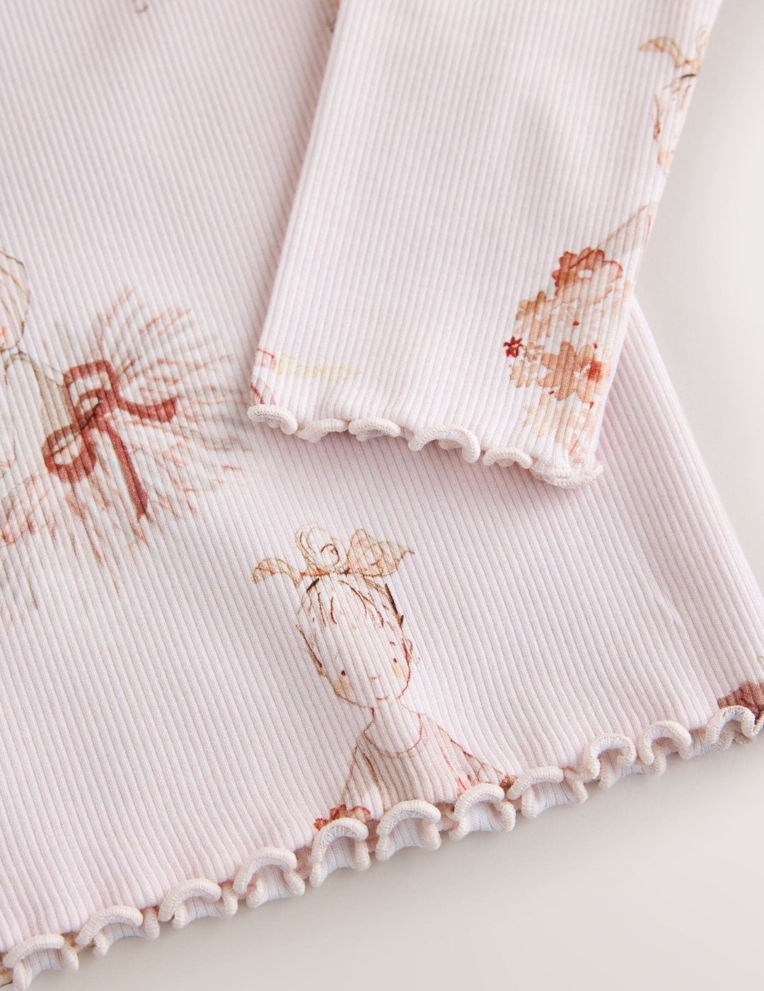 Light Pink Rib Long Sleeve T-Shirt