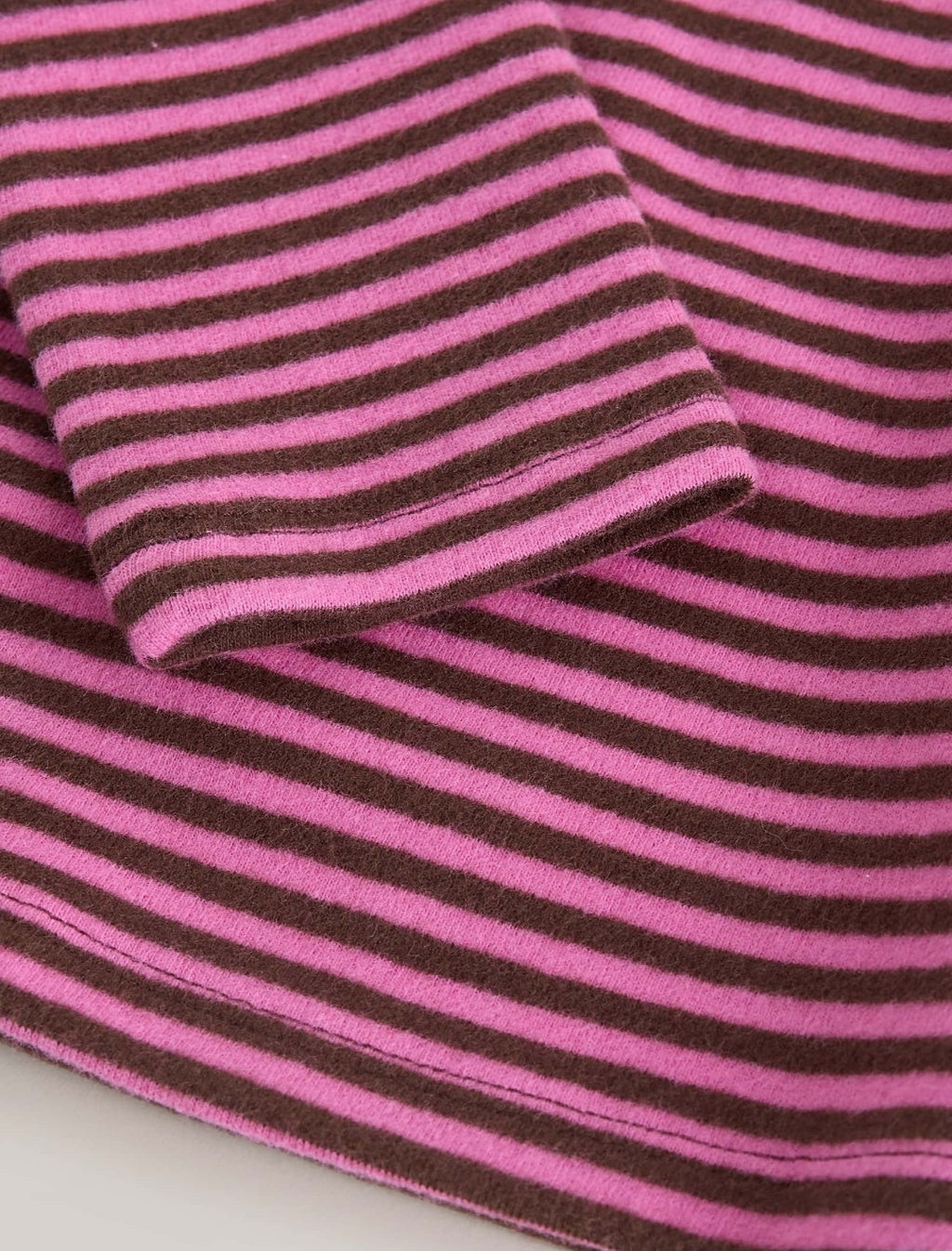 Pink Stripe Long Sleeve Roll Neck Top
