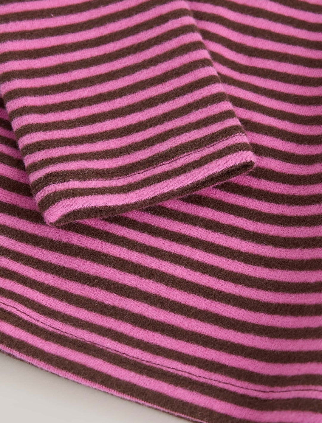 Pink Stripe Long Sleeve Roll Neck Top
