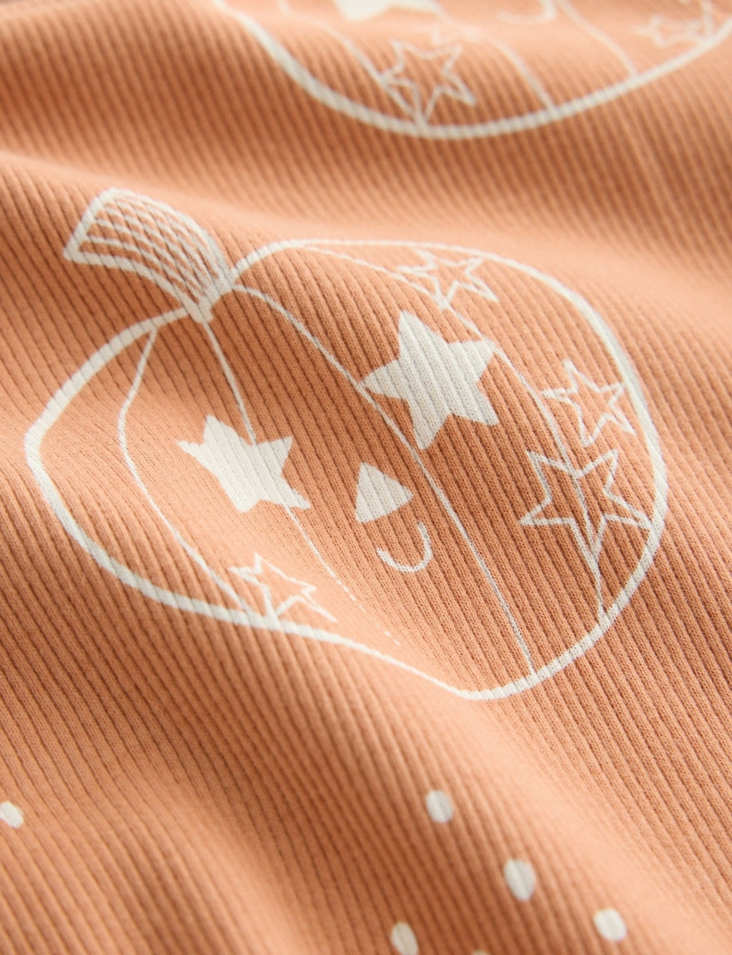 Orange Pumpkin Halloween Long Sleeve Ribbed Top