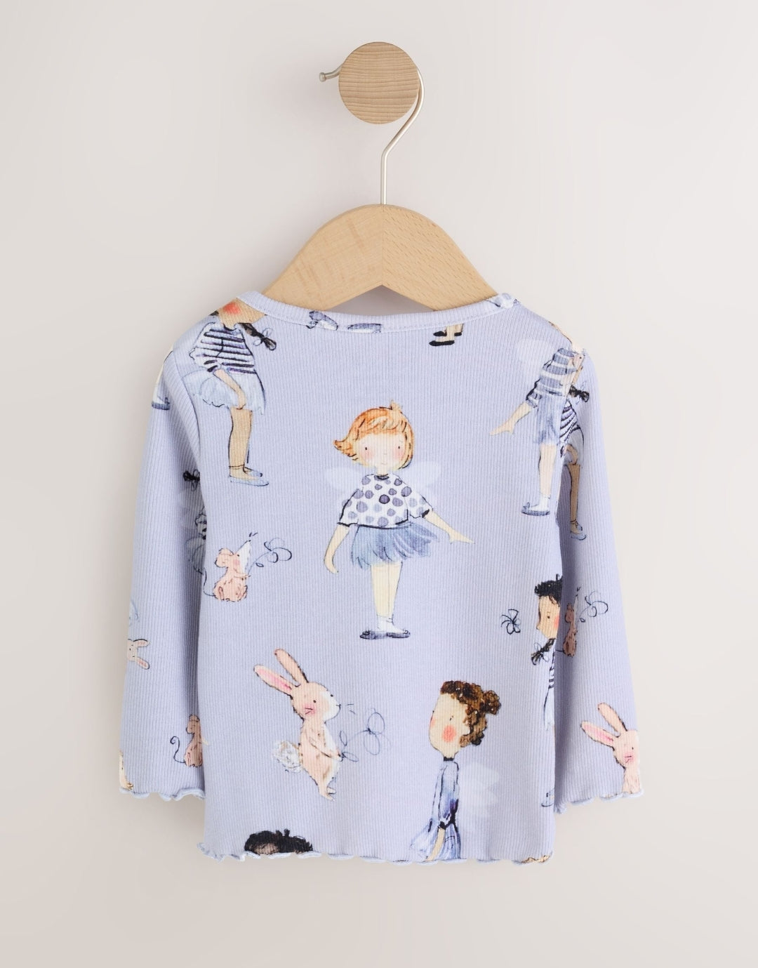 Blue Fairy Rib Long Sleeve T-Shirt