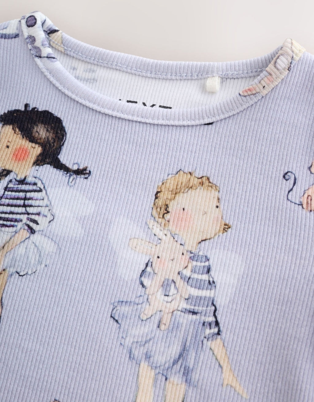 Blue Fairy Rib Long Sleeve T-Shirt