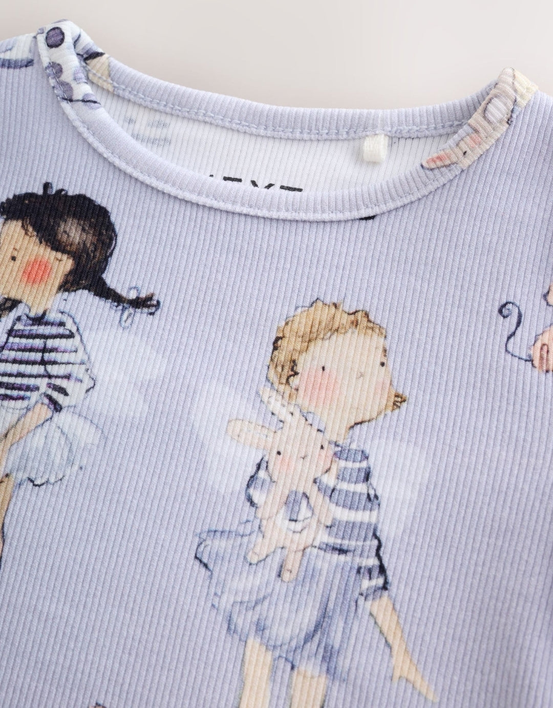 Blue Fairy Rib Long Sleeve T-Shirt
