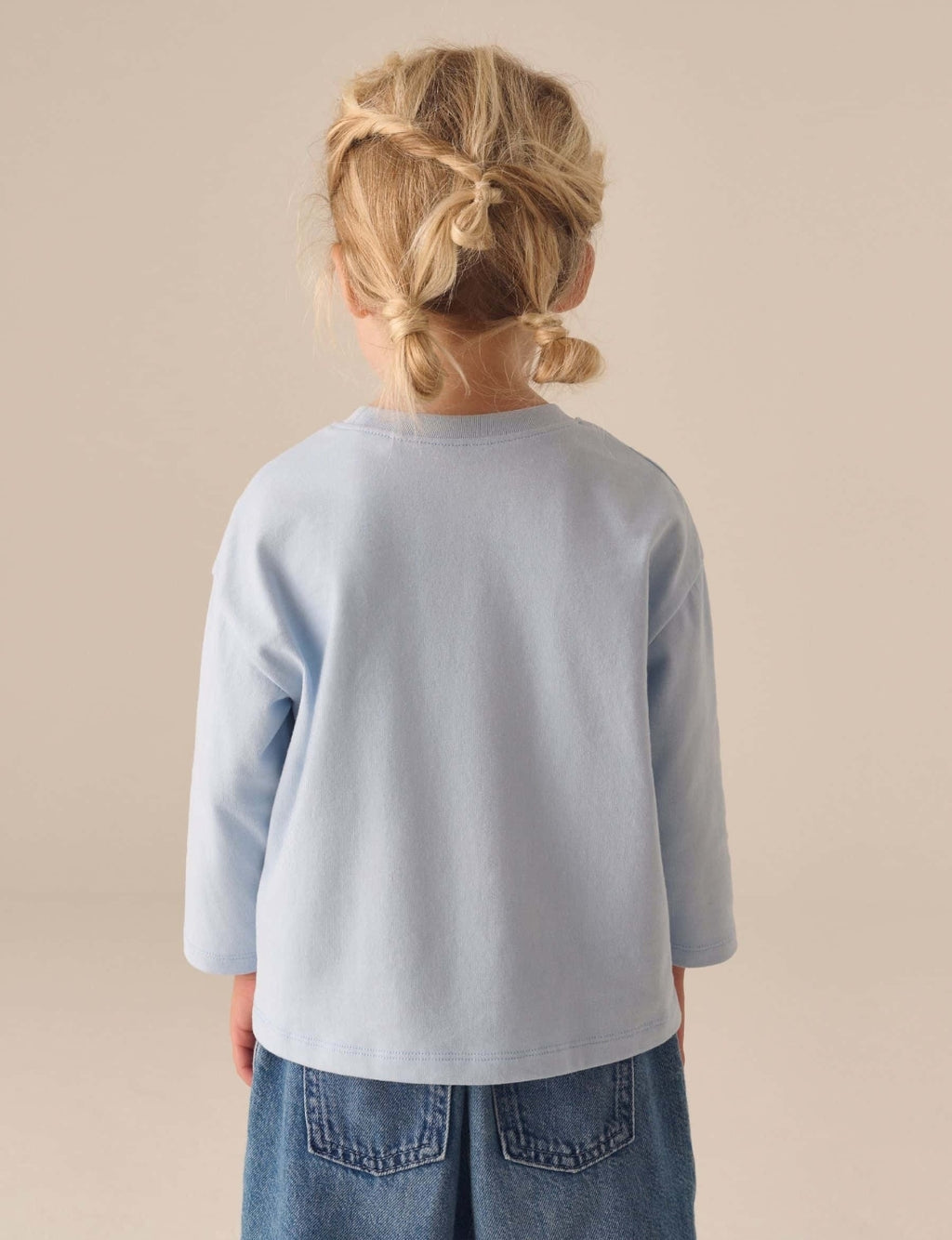 Blue Long Sleeve Slogan Top