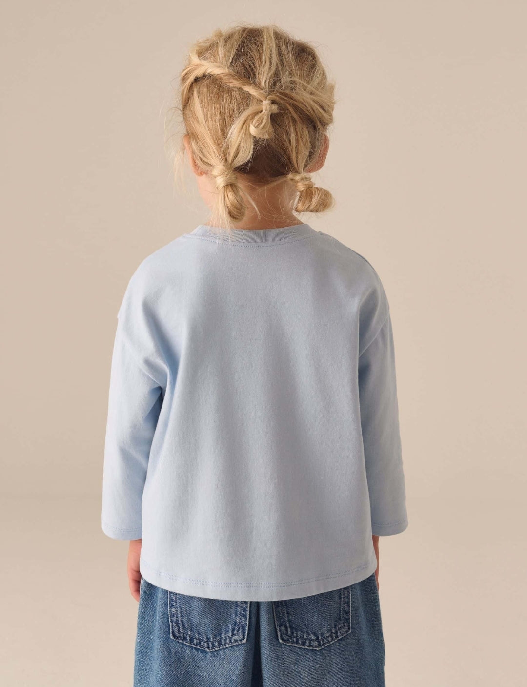 Blue Long Sleeve Slogan Top