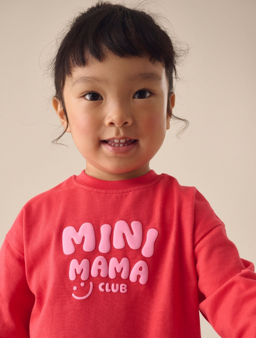 Red Long Sleeve Slogan Top