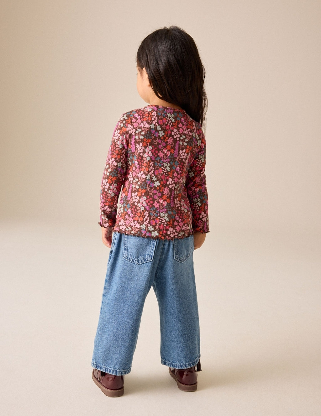 Choco Ditsy Rib Long Sleeve T-Shirt