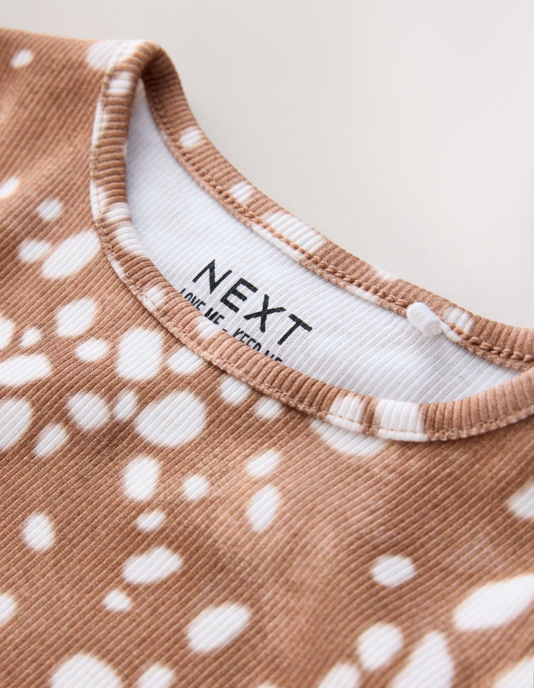 Deer Print Rib Long Sleeve T-Shirt