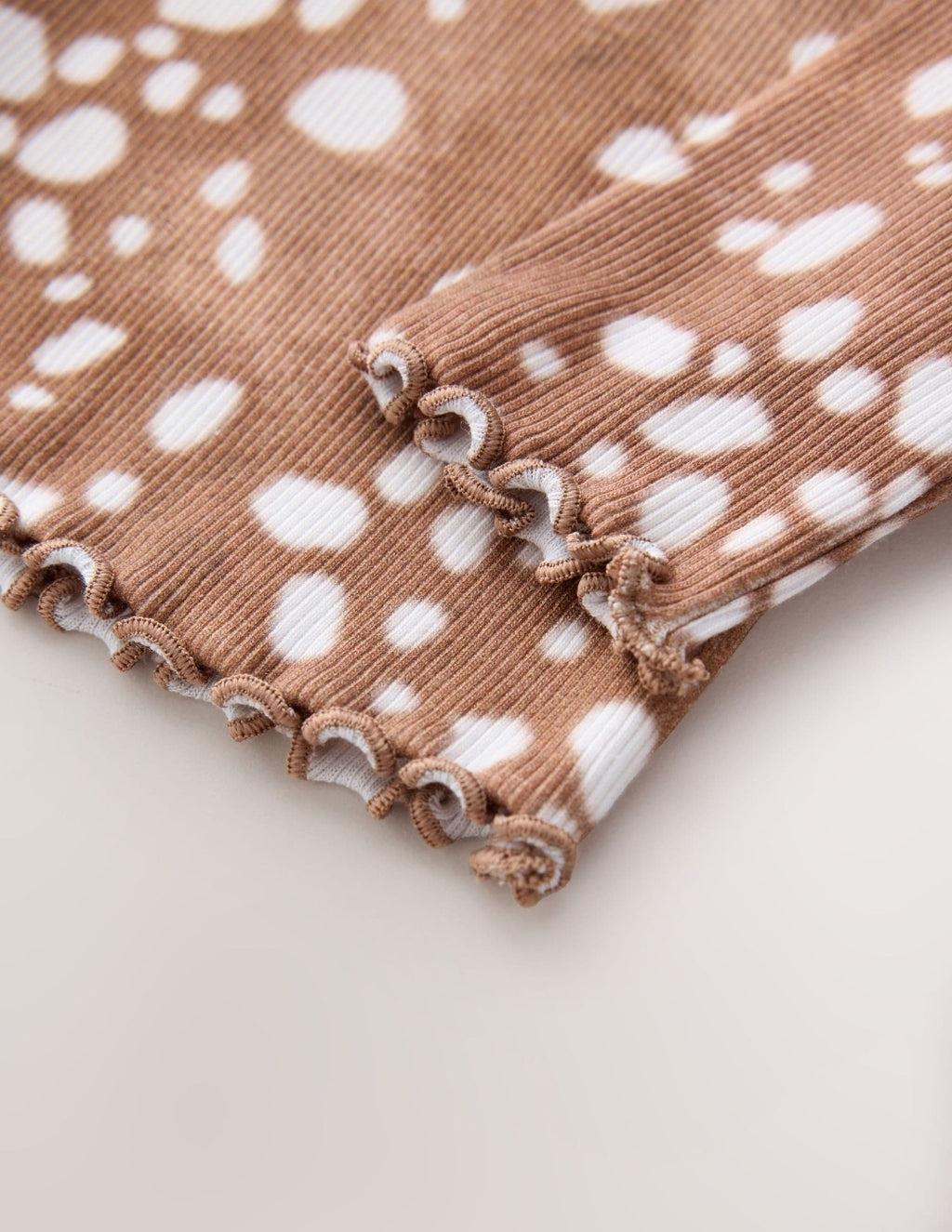Deer Print Rib Long Sleeve T-Shirt