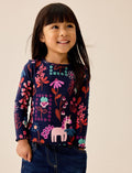 Navy Unicorn Rib Long Sleeve T-Shirt