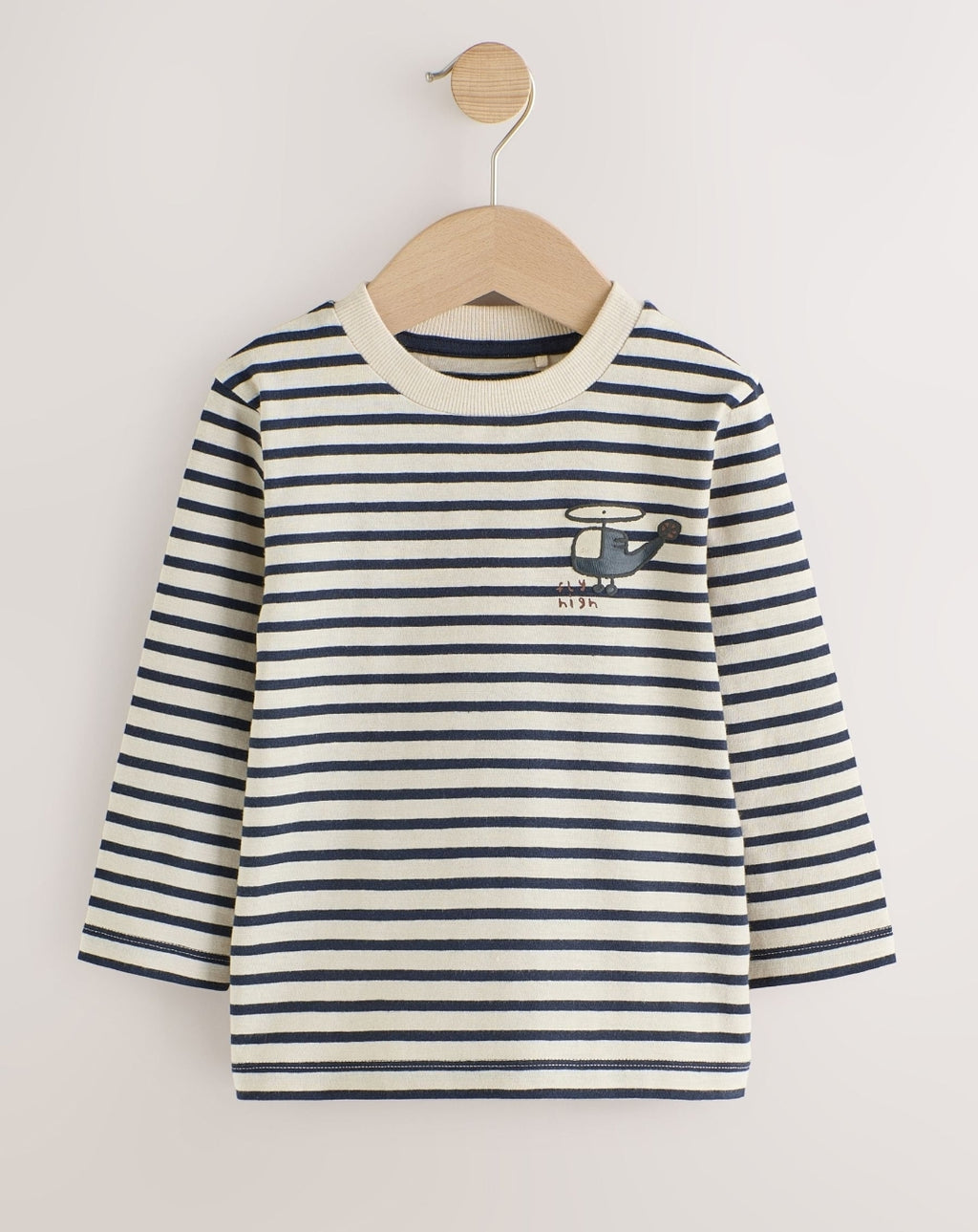 Navy Stripe Transport Long Sleeve T-Shirts 5 Pack