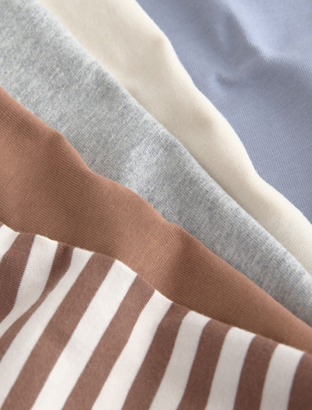 Brown/Cream Animal Embroidery Long Sleeve T-Shirts 5 Pack