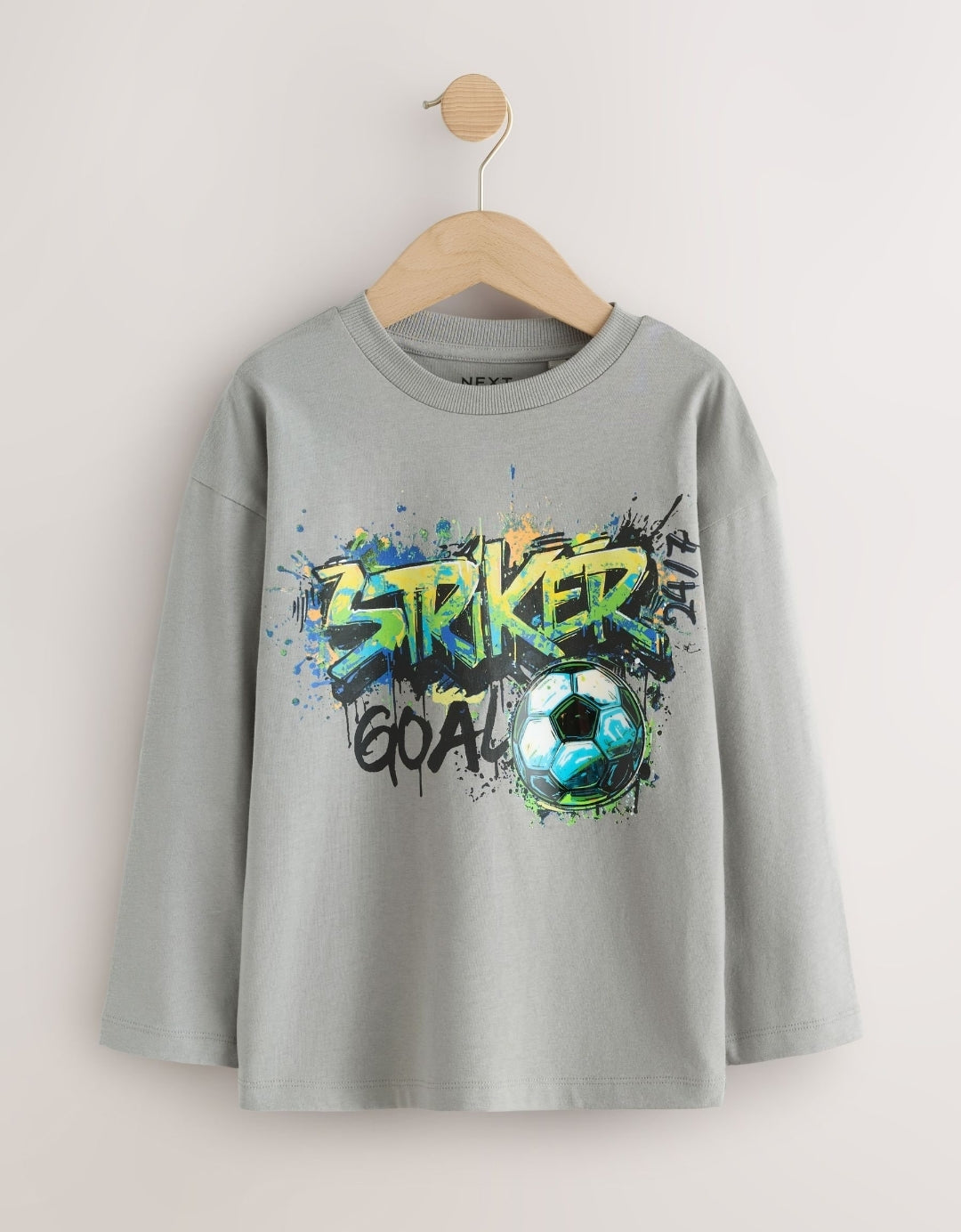 Black/Grey/White Graphic Long Sleeve Relaxed Fit T-Shirts 3 Pack