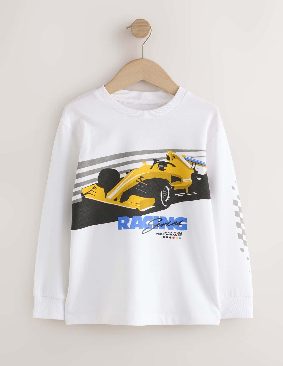 Red/White/Navy Racing Graphic Long Sleeve Relaxed Fit T-Shirts 3 Pack