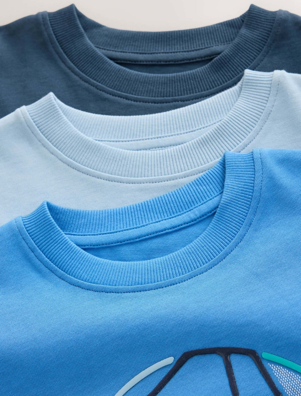 Blue Football Graphic Long Sleeve Relaxed Fit T-Shirts 3 Pack