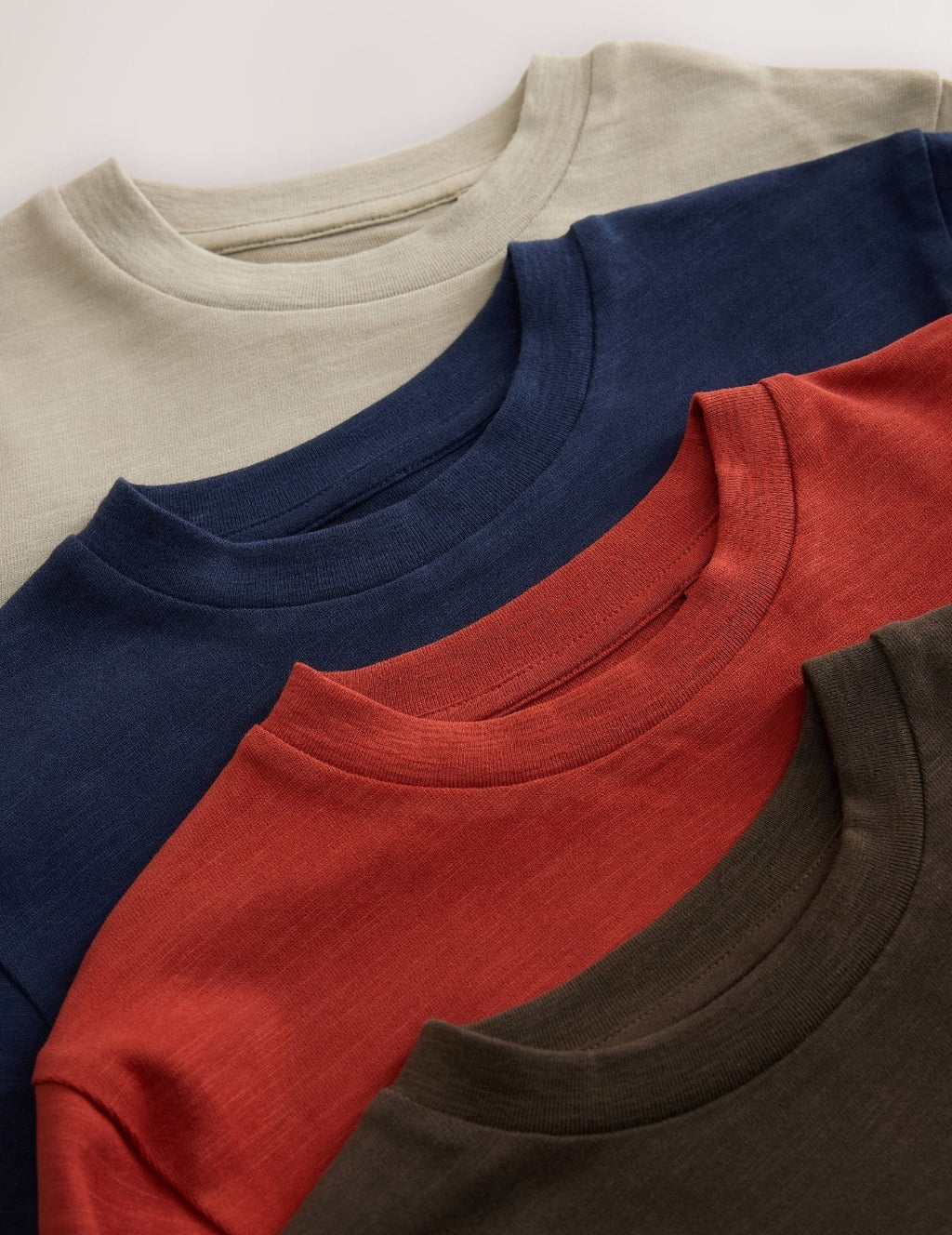 Rust/Khaki/Tan/Navy Griffin Logo Long Sleeve Cosy T-Shirts 4 Pack