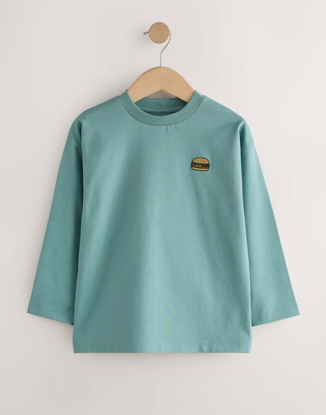 Blue/Green/Charcoal Food Long Sleeve Relaxed Fit T-Shirts 4 Pack
