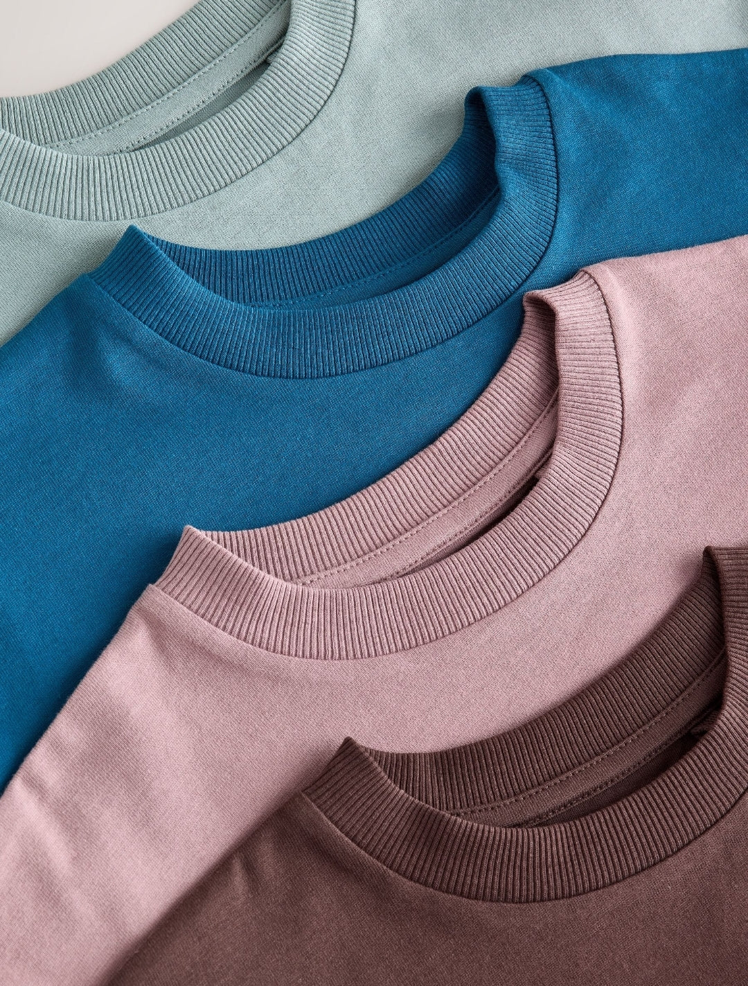 Blue/Mauve/Brown Originals Long Sleeve Relaxed Fit T-Shirts 4 Pack