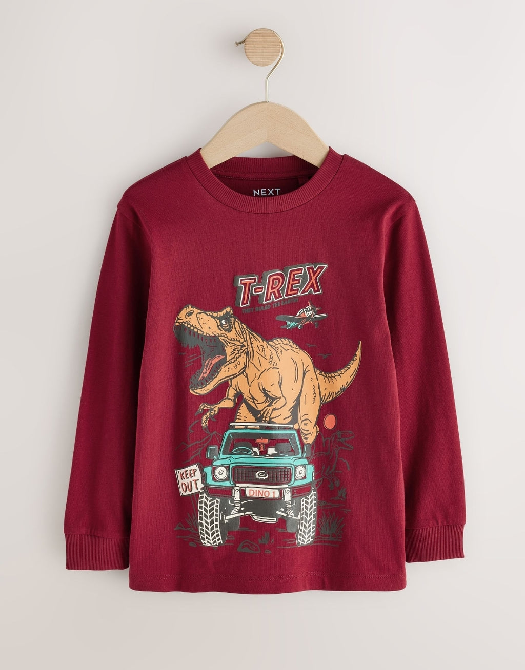 Red/Green/Grey Character Graphic Long Sleeve Relaxed Fit T-Shirts 3Pack