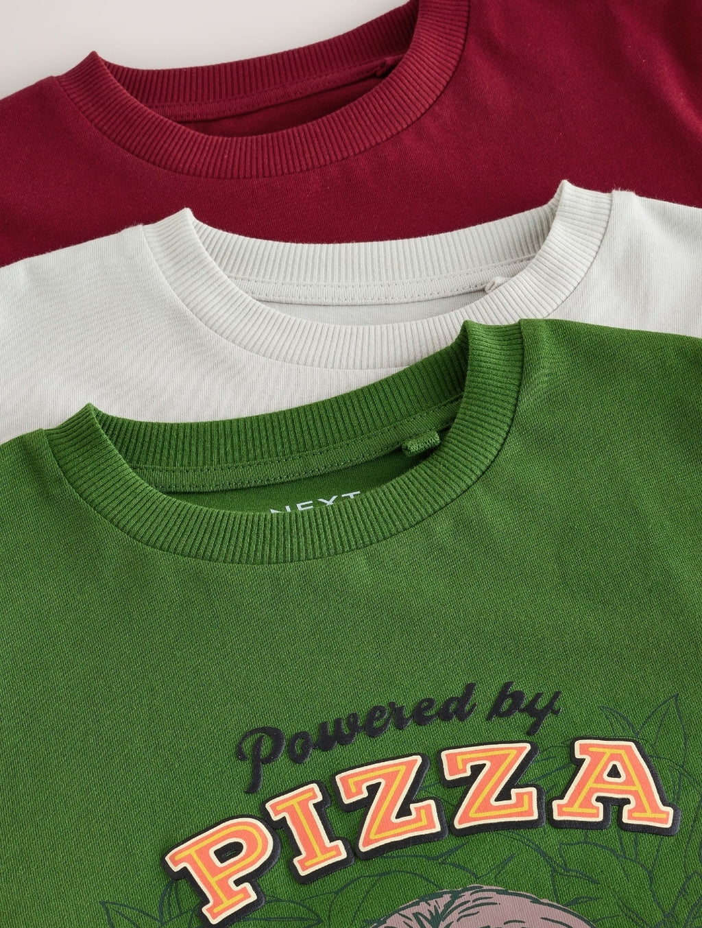 Red/Green/Grey Character Graphic Long Sleeve Relaxed Fit T-Shirts 3Pack