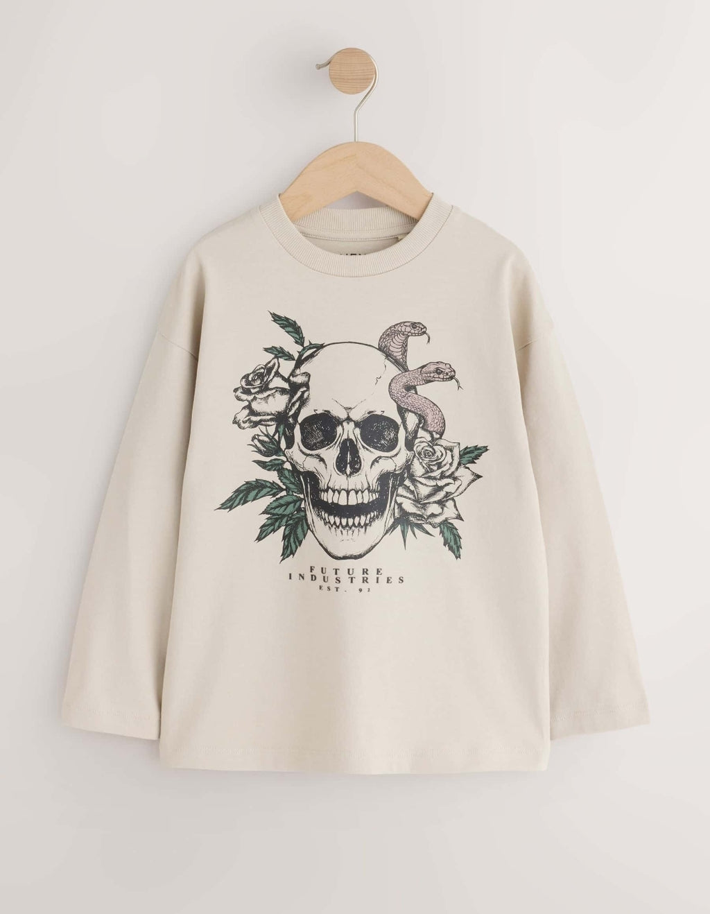 Grey/White/Cement Graphic Long Sleeve Relaxed Fit T-Shirts 3 Pack