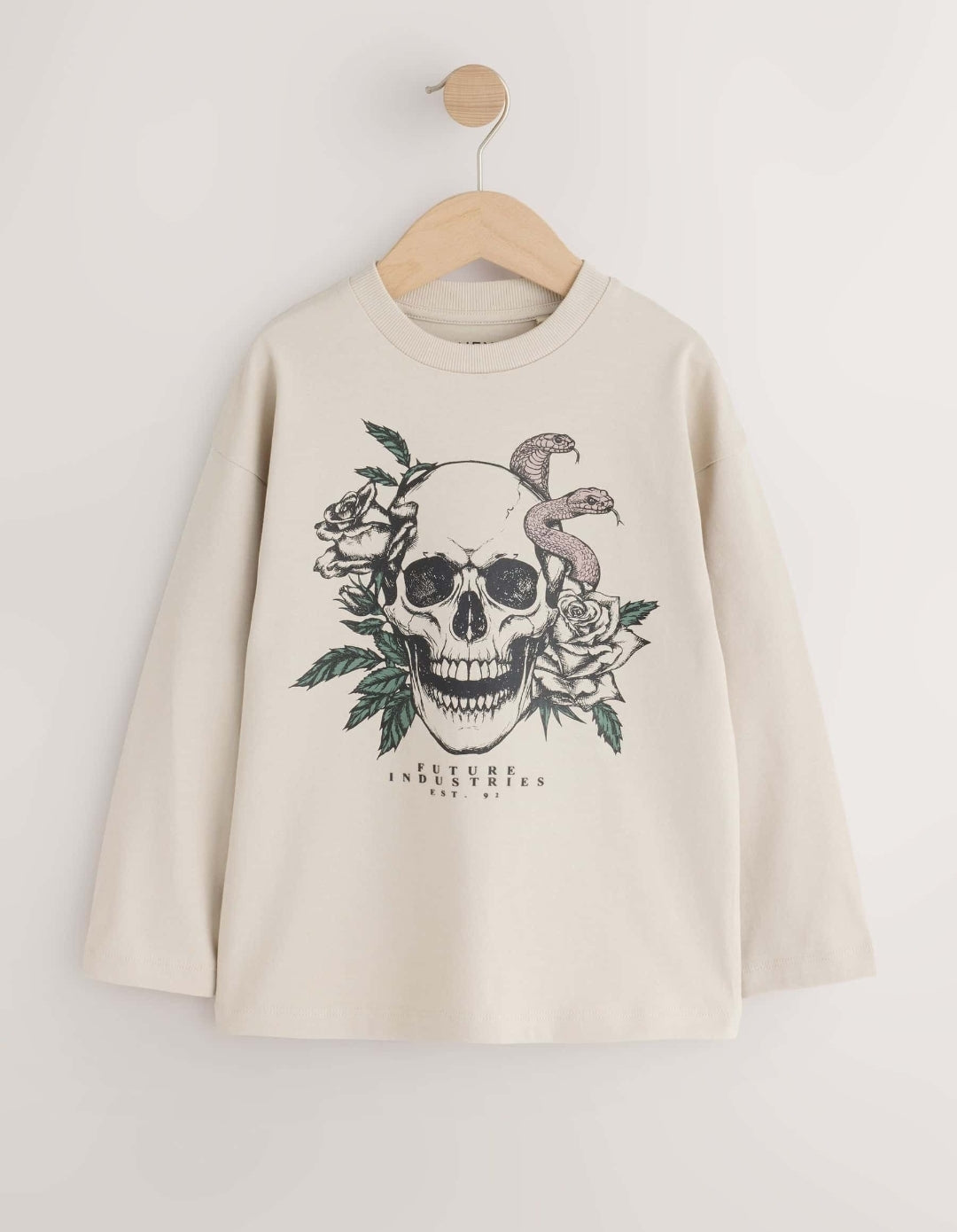 Grey/White/Cement Graphic Long Sleeve Relaxed Fit T-Shirts 3 Pack