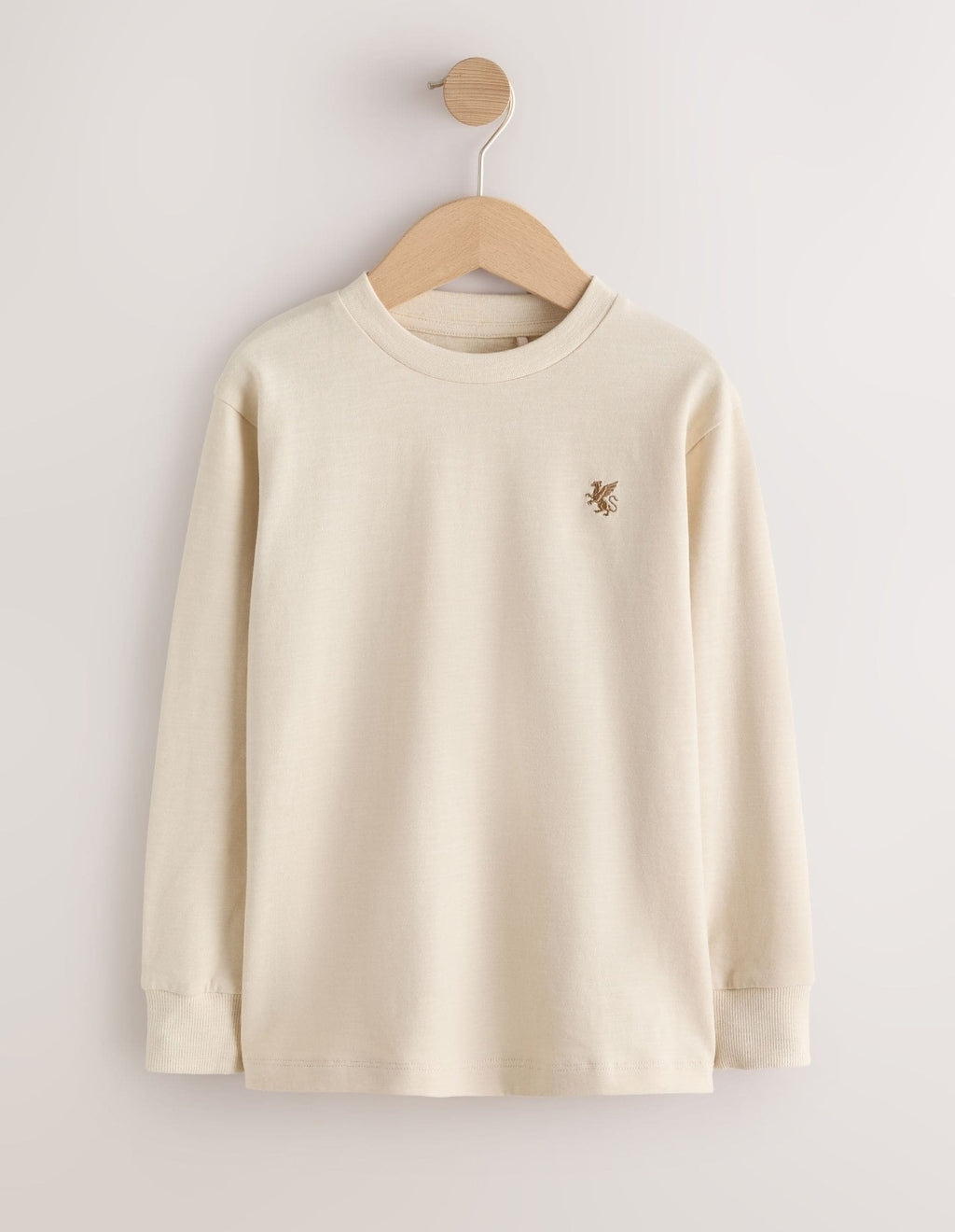 Blue/Ecru/Tan/ Charcoal Griffin Logo Long Sleeve Cosy T-Shirts 4 Pack
