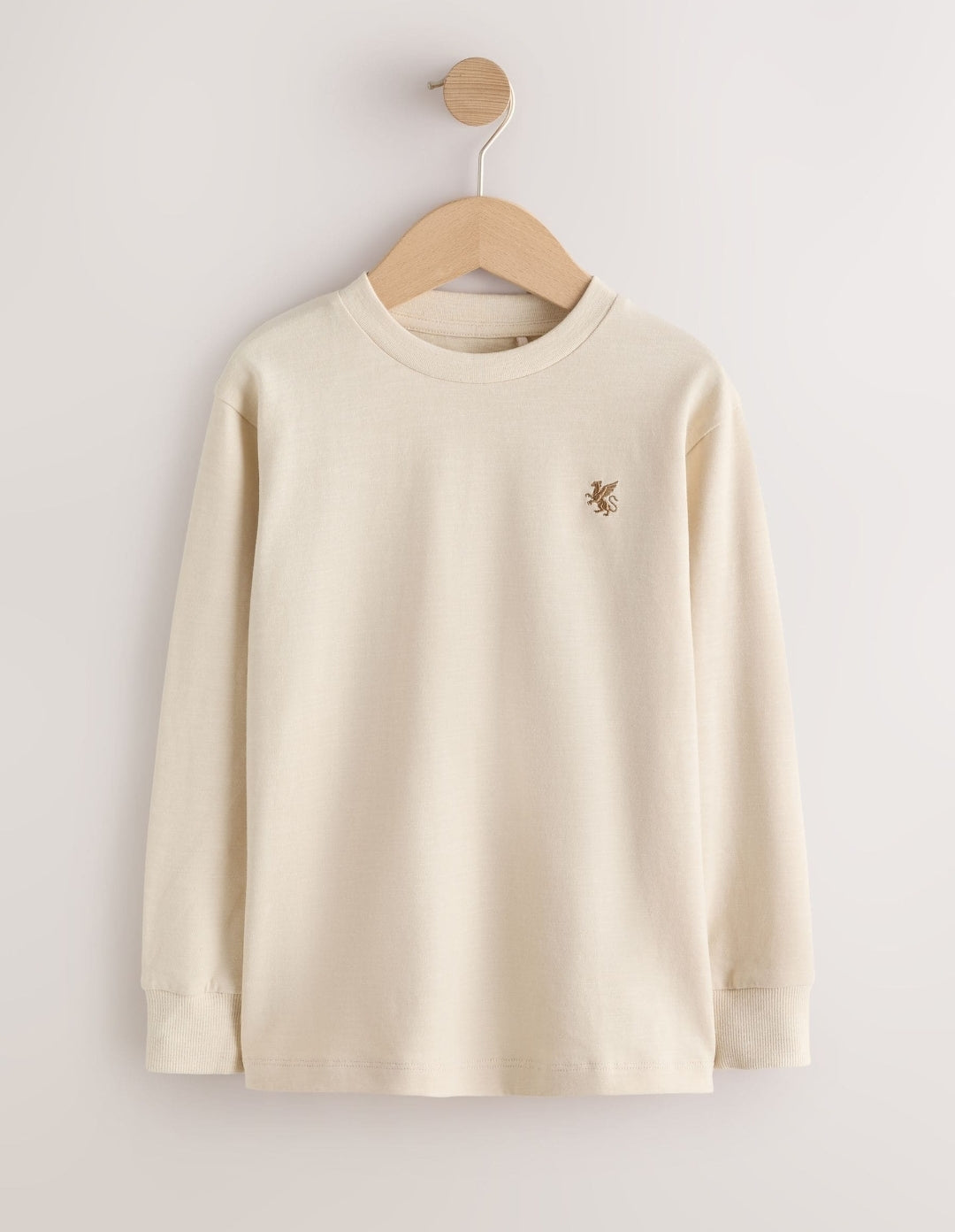 Blue/Ecru/Tan/ Charcoal Griffin Logo Long Sleeve Cosy T-Shirts 4 Pack