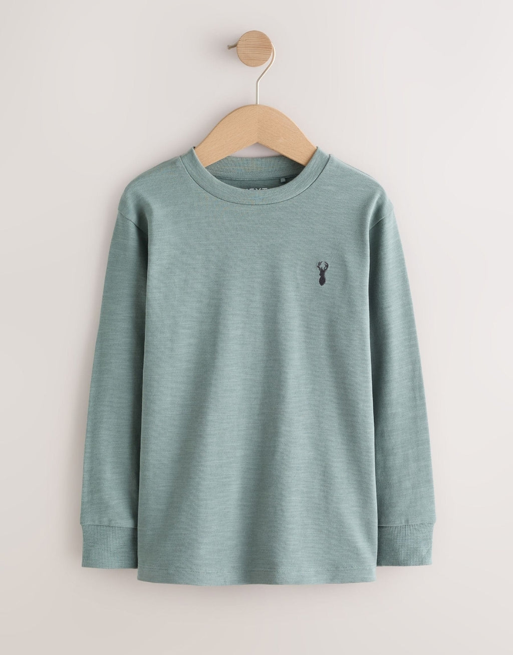 Blue/Ecru/ Tan/ Charcoal Stag Logo Long Sleeve Cosy T-Shirts 4 Pack