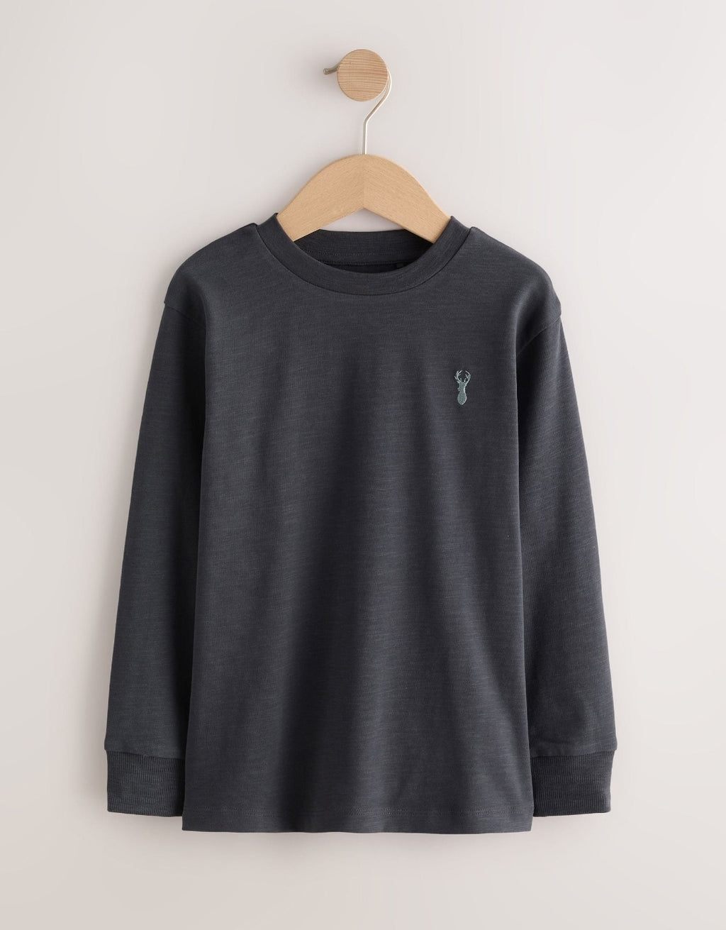 Blue/Ecru/ Tan/ Charcoal Stag Logo Long Sleeve Cosy T-Shirts 4 Pack
