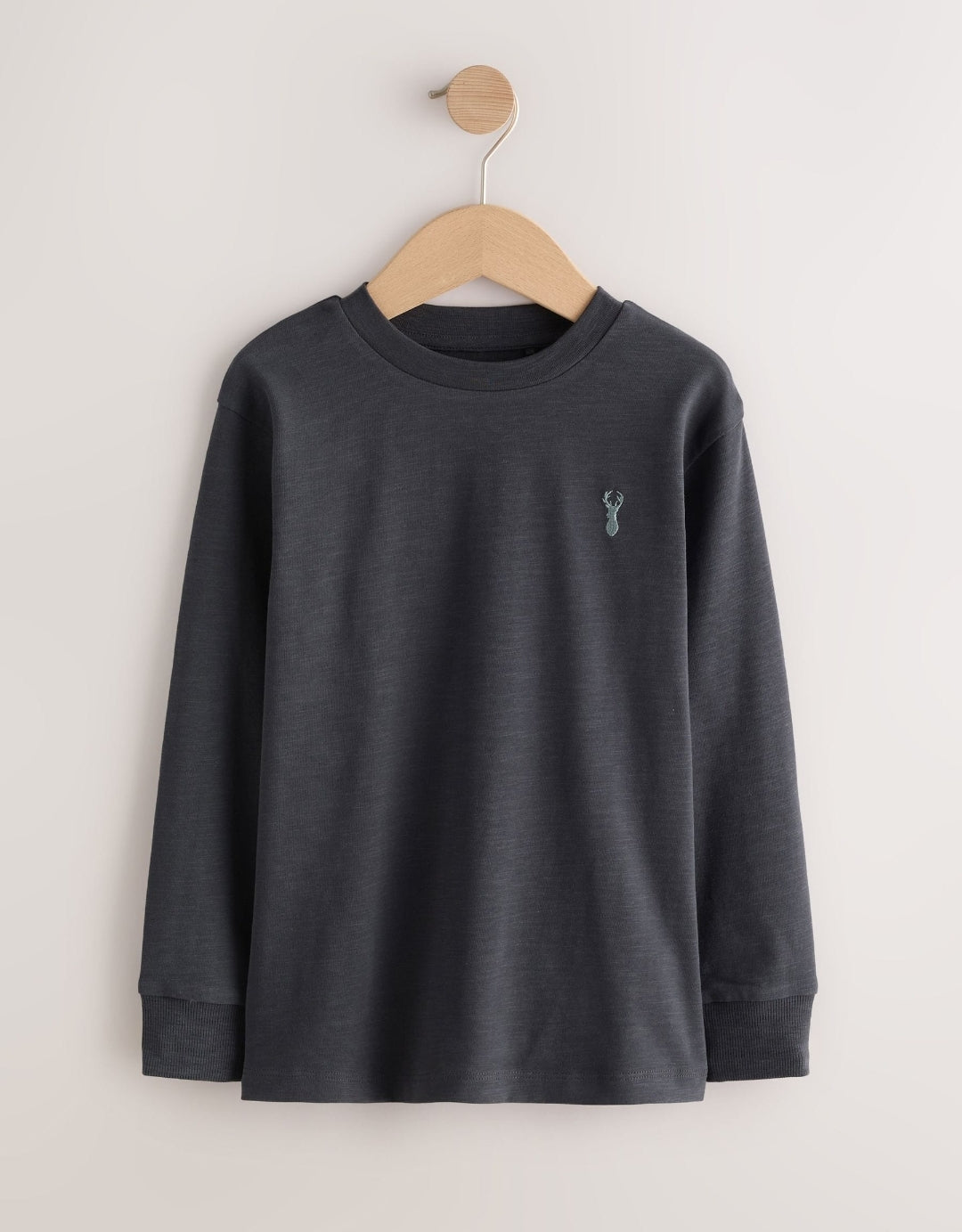 Blue/Ecru/ Tan/ Charcoal Stag Logo Long Sleeve Cosy T-Shirts 4 Pack