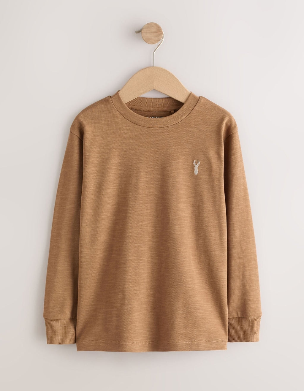 Blue/Ecru/ Tan/ Charcoal Stag Logo Long Sleeve Cosy T-Shirts 4 Pack