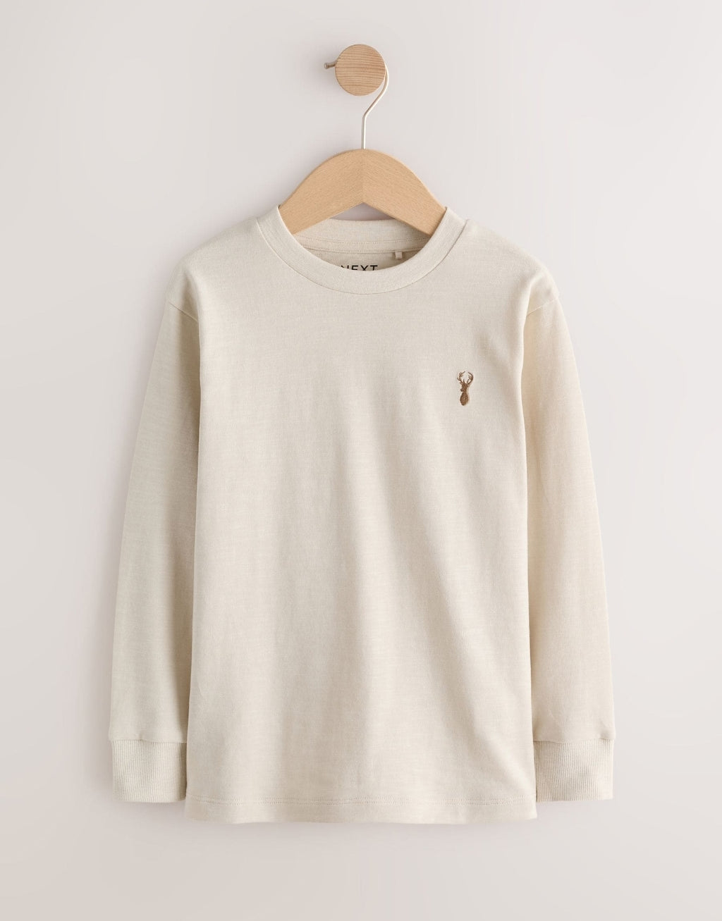 Blue/Ecru/ Tan/ Charcoal Stag Logo Long Sleeve Cosy T-Shirts 4 Pack