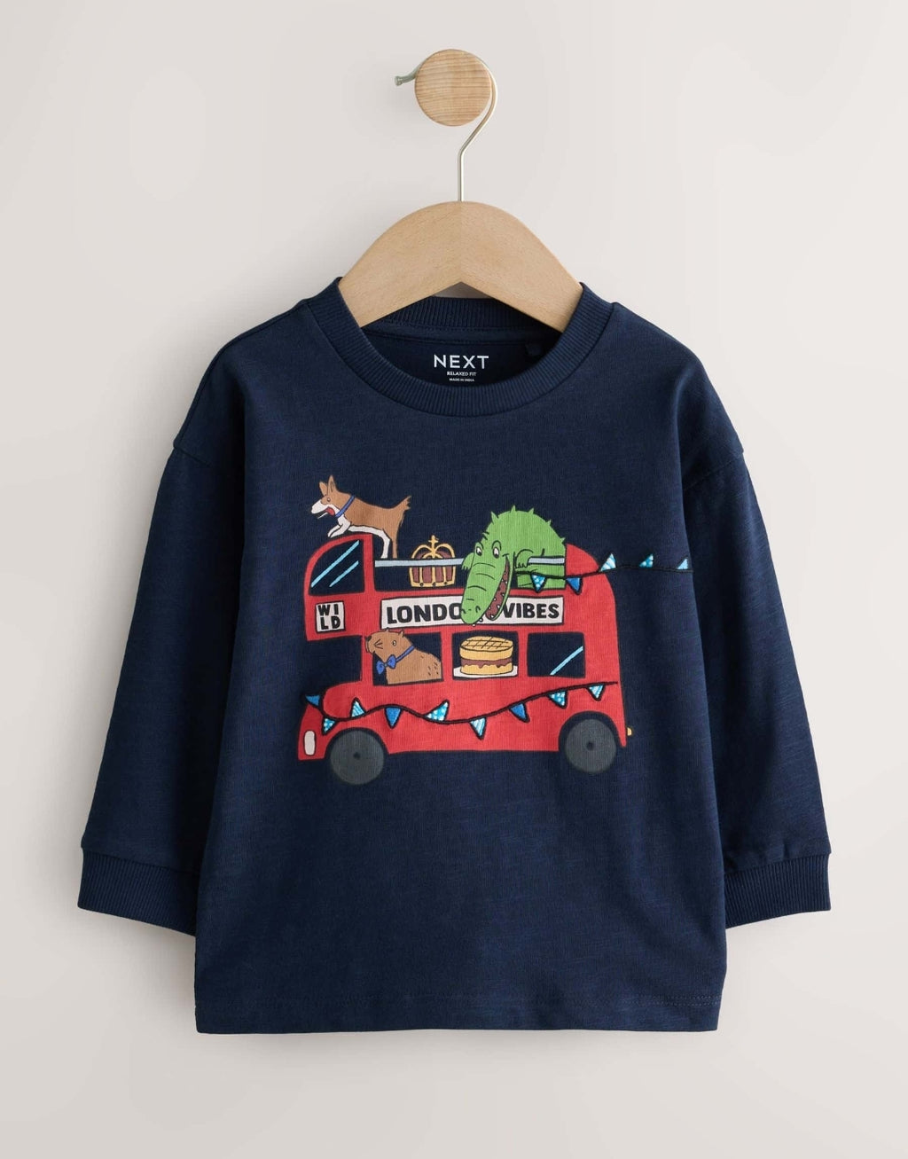 Navy/Red London Long Sleeve Applique T-Shirts 3 Pack