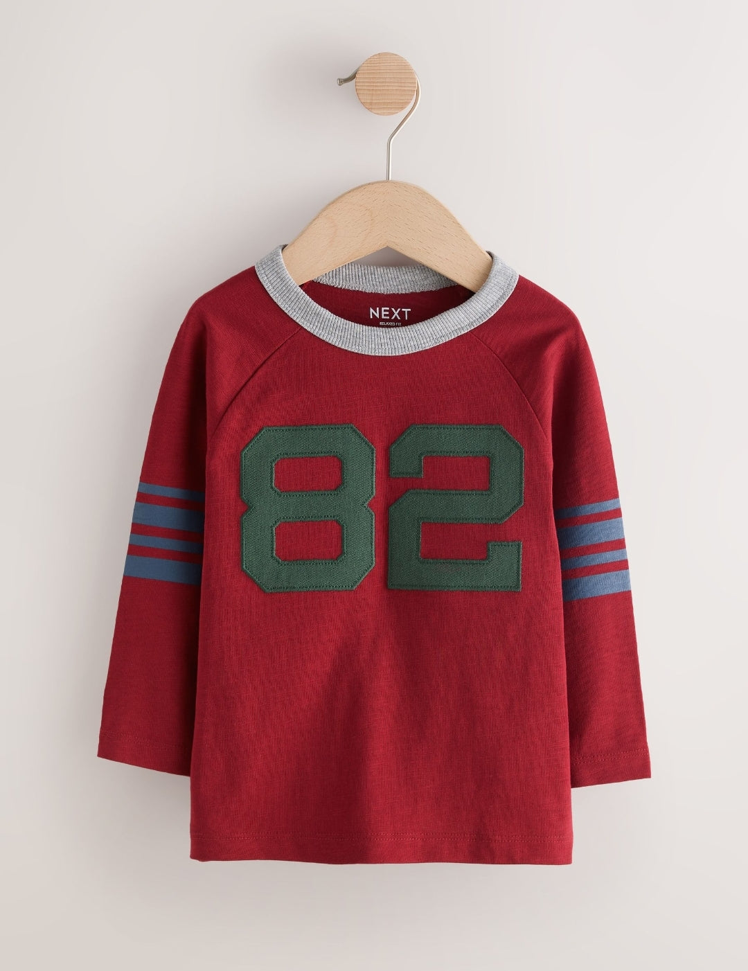 Red/Grey Varsity Long Sleeve Raglan T-Shirts 3 Pack
