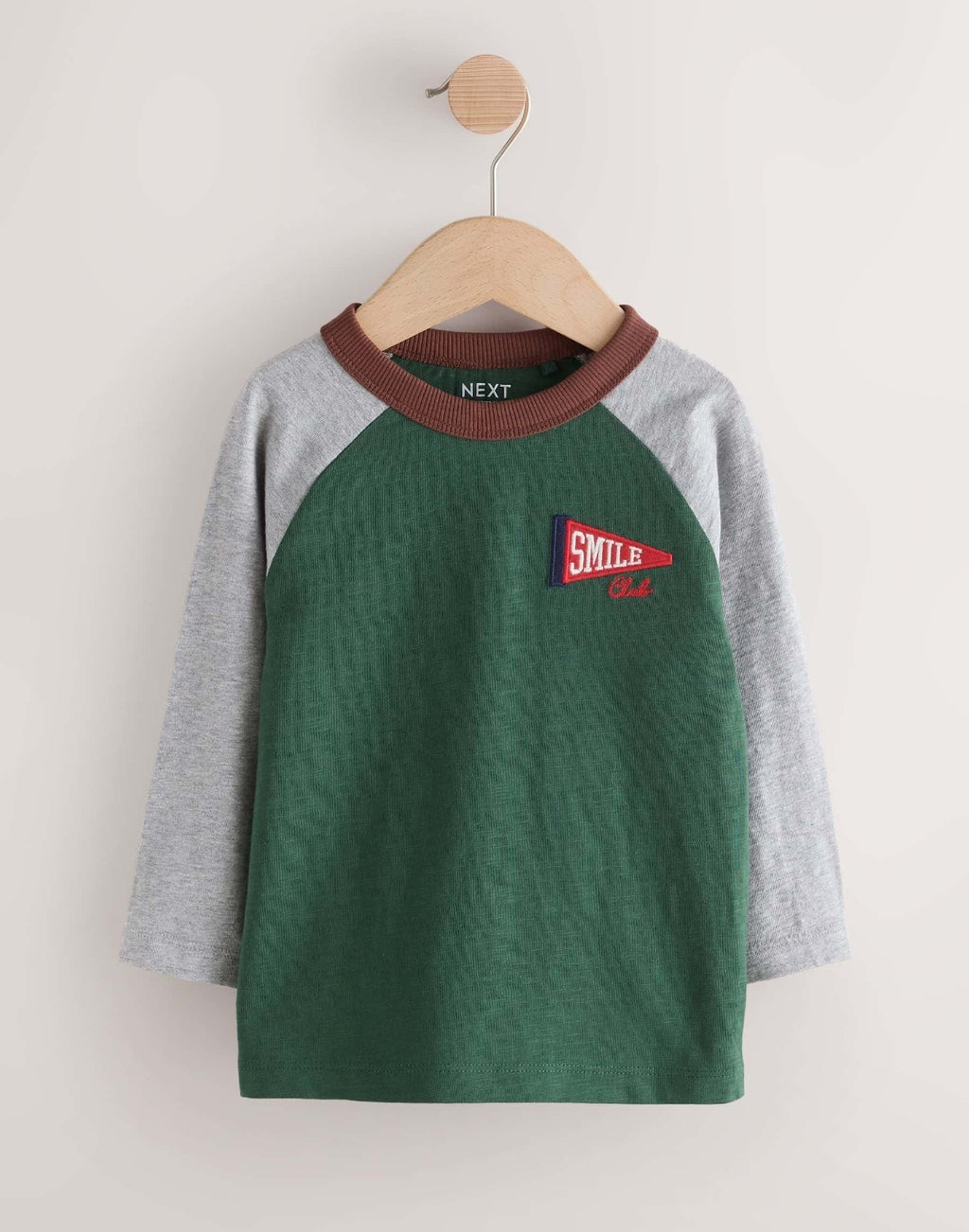 Red/Grey Varsity Long Sleeve Raglan T-Shirts 3 Pack
