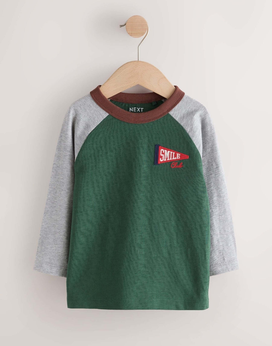 Red/Grey Varsity Long Sleeve Raglan T-Shirts 3 Pack