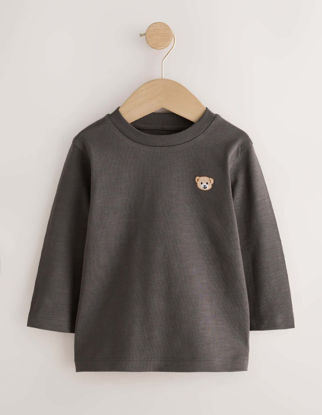 Multi Black Embroidered Bears Long Sleeve T-Shirts 5 Pack