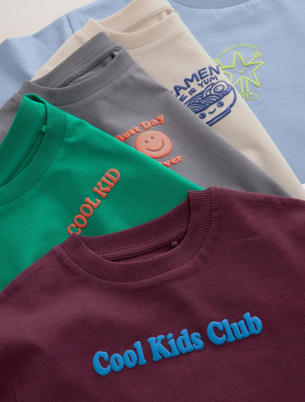 Multi Bright Fun Graphic Slogan Long Sleeve T-Shirts 5 Pack