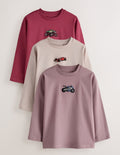 Vehicles Graphic Long Sleeve Relaxed Fit T-Shirts 3 Pack
