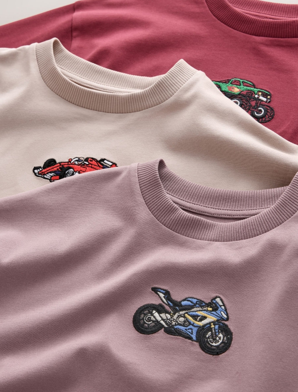 Vehicles Graphic Long Sleeve Relaxed Fit T-Shirts 3 Pack