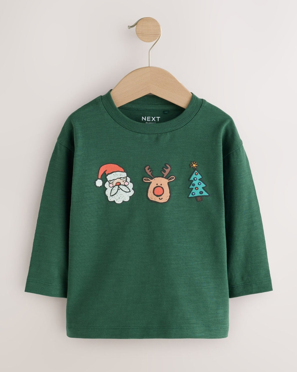 Navy/Red Long Sleeve Christmas T-Shirts 3 Pack