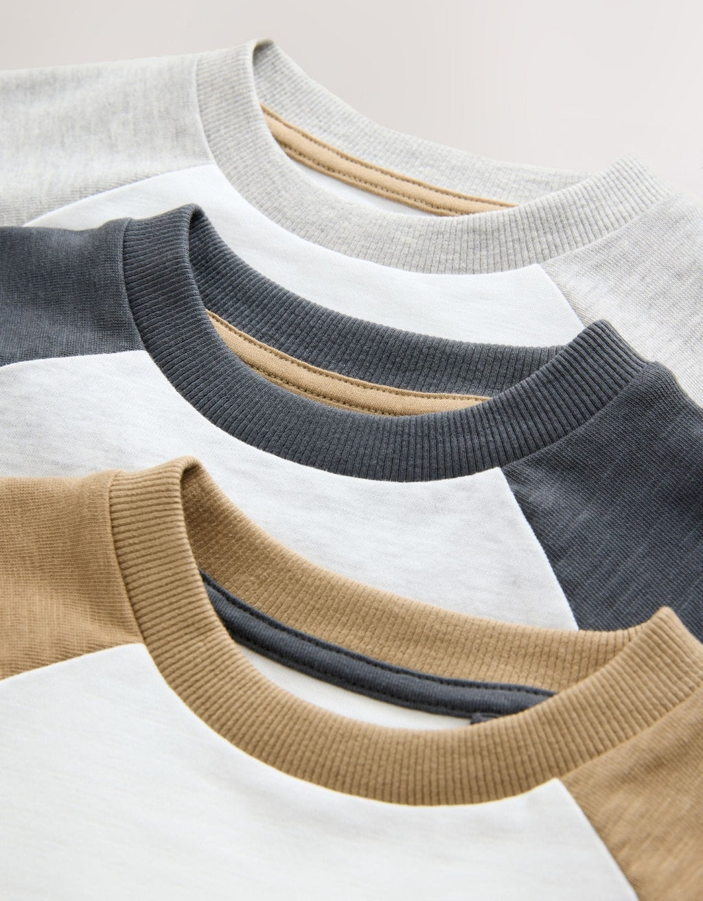 Grey Long Sleeve Raglan T-Shirts 3 Pack