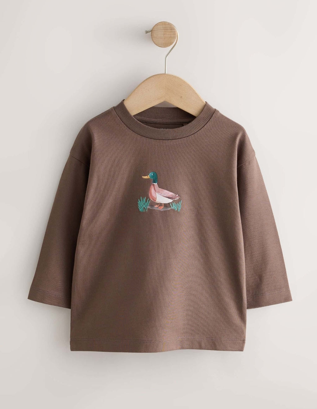Neutral/Tan Woodland Watercolour Long Sleeve Graphic T-Shirts 3 Pack.