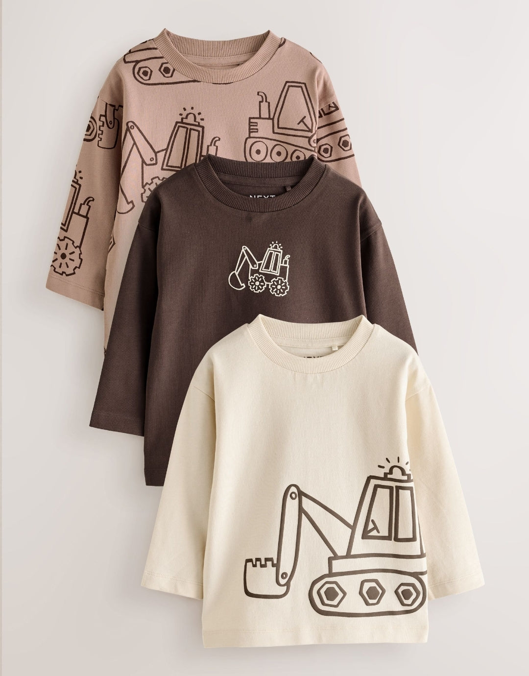 Neutral Digger Long Sleeve Graphic T-Shirts3 Pack