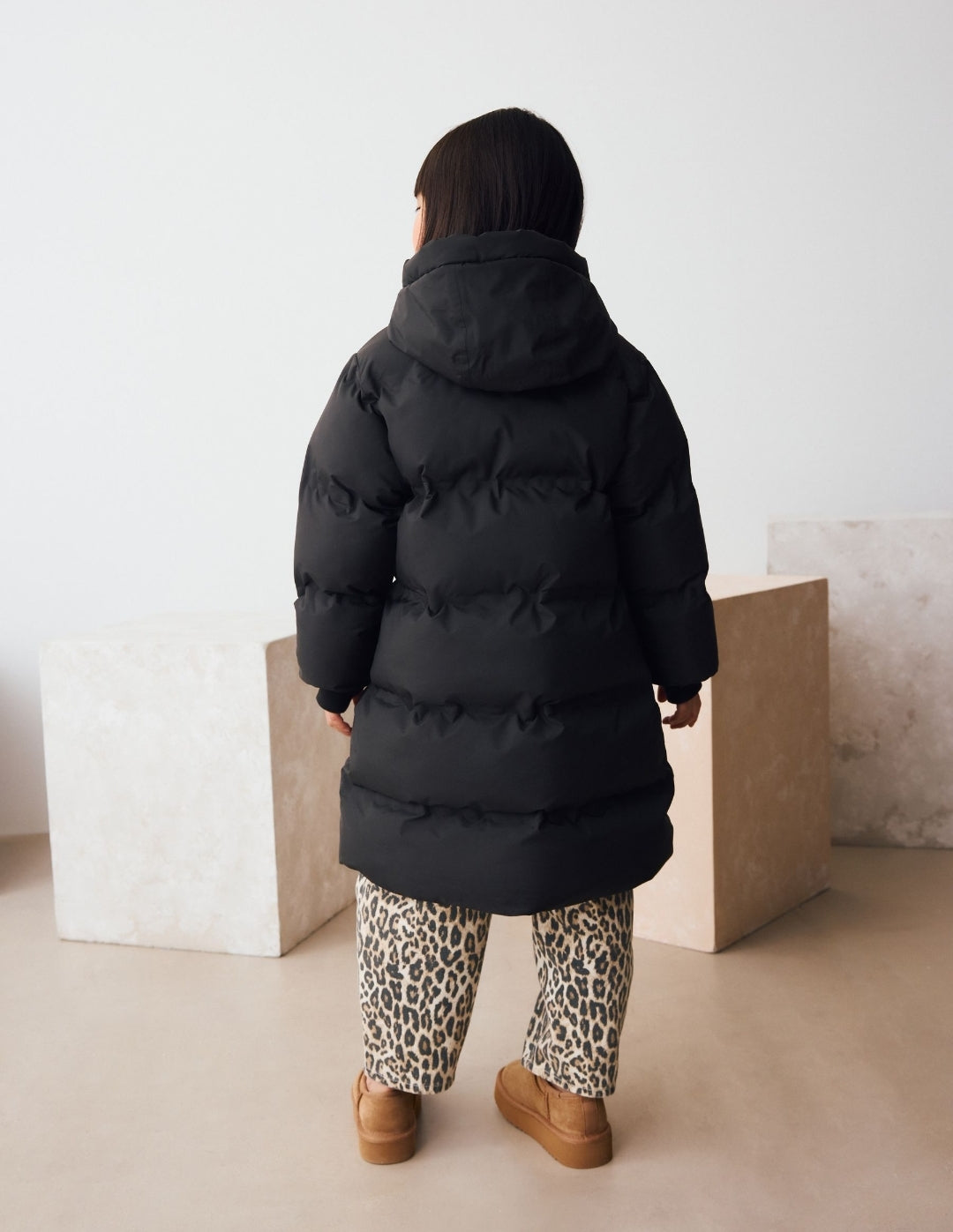 Black Waterproof Faux Fur Lined Padded Coat